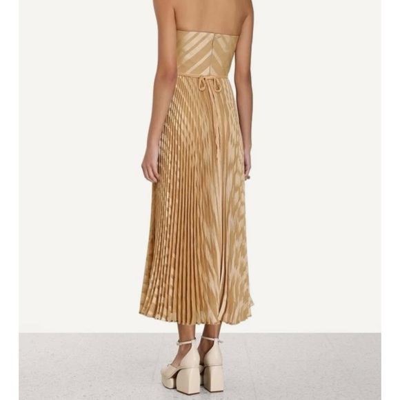 Zimmerman pleated and strapless dress with tag on.  Color: champagne - Picture 3 of 6